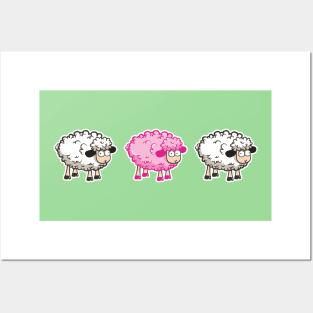 The Pink Sheep 3 sheep version Posters and Art